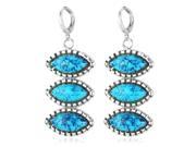 U7 Exotic Dangle Earrings Turquoise Blue Inlaid Oriental Style Platinum Plated 18K Gold Plated Fashion Jewelry for Women