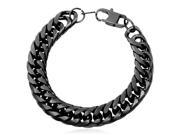 U7 INOX Chunky Chain Bracelet Stainless Steel Black Gun Plated 18K Gold Plated Franco Chain Bracelets Length 9 Width 0.5 Hiphop Style Fashion Jewelry for Me