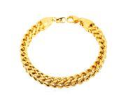 U7 INOX Stainless Steel 18K Gold Plated Foxtail Chain Bracelet Length 8.3 Width 0.2 Chunky Link Chain Bracelets Fashion Jewelry for Men or Women