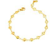 U7 Heart Link Chain Bracelets Stainless Steel 18K Gold Plated Length 8 Width 0.2 Elegant Romantic Charm Bracelet Fashion Jewelry for Women
