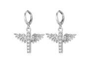 U7 Drop Earrings Cross With Wings Platinum Plated 18K Gold Plated Austrian Rhinestone Inlaid Catholic Fashion Jewelry for Women