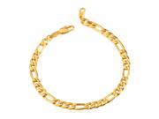 U7 Men s Figaro Chain Bracelet Length 9.3 Width 0.2 Thin Elegant Chain Bracelets Stainless Steel 18K Gold Plated Fashion Jewelry