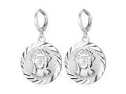 U7 Round Medal Jesus Pieces Drop Earrings Platinum Plated 18K Gold Plated Catholic Dangle Earring Fashion Jewelry for Women