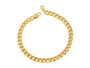 U7 Men s Cuban Curb Chain Bracelet Length 8.3 Width 0.2 Thin Chain Bracelets Stainless Steel 18K Gold Plated Fashion Jewelry
