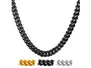 U7 Stainless Steel Wheat Chain Necklace High Quality Black Gun Plated Gold Plated 4 Size Optional Width 0.2 Fashion Jewelry for Men Women