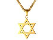U7 Star of David Pendant Necklace Stainless Steel Juif Pendants David Star Gold Plated Black Gun Plated Wheat Chain Religious Necklace Fashion Jewelry for Men o