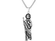 U7 Jesus Piece Pendant Necklace Stainless Steel Yellow Gold Plated Wheat Chain Catholic Pendants Fashion Jewelry for Men or Women