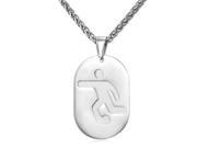 U7 Football Pendant Necklace Dog Tag Pendants Stainless Steel Yellow Gold Plated Wheat Chain Cool Sport Pendants Fashion Jewelry for Men or Women