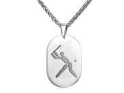 U7 Baseball Pendant Necklace Dog Tag Pendants Stainless Steel Yellow Gold Plated Wheat Chain Cool Sport Pendants Fashion Jewelry for Men or Women