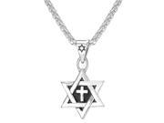 U7 Star of David Pendant Necklace Red Austrian Rhinestone Inlaid Stainless Steel Yellow Gold Plated David Star Pendants Wheat Chain Juif Necklaces Fashion Jewel