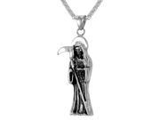 U7 Grim Reaper Pendant Necklace Stainless Steel Yellow Gold Plated Wheat Chain Death Cool Pendants Cool Fashion Jewelry for Men