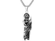 U7 Jesus Piece Pendant Necklace Stainless Steel Yellow Gold Plated Wheat Chain Catholic Pendants Fashion Jewelry for Men or Women