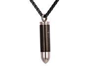 U7 Bullet Pendant Necklaces Bible Verse Cross Pattern Pendants Stainless Steel Black Gun Plated Yellow Gold Plated Wheat Chain Fashion Jewelry for Men