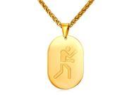U7 Boxing Pendant Necklace Dog Tag Pendants Stainless Steel Yellow Gold Plated Wheat Chain Cool Sport Pendants Fashion Jewelry for Men or Women