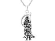 U7 Grim Reaper Pendant Necklace Stainless Steel Yellow Gold Plated Wheat Chain Death Cool Pendants Cool Fashion Jewelry for Men
