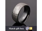 U7 Black Band Rings Stainless Steel High Quality Black Gun Plated Cool Plain Band Rings Fashion Jewelry for Men or Women