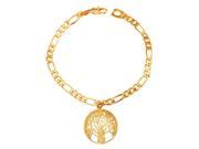 U7 Tree of Life Charm Bracelet Figaro Chain Bracelets Platinum Yellow Gold Plated Charms Bracelet Elegant Accessories Fashion Jewelry for Women