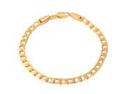 U7 Classic Cuban Curb Chain Bracelet Platinum Yellow Gold Rose Gold Plated Bracelets Length 8 Width 0.5 Fin Chain Bracelet Fashion Jewelry for Women or Men