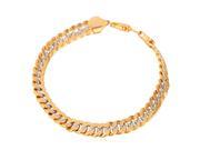 U7 Hot Sale Two Tone Color Bracelet Platinum Yellow Gold Plated Cuban Curb Chain Bracelets Length 8 Width 0.3 Cool Accessories Fashion Jewelry for Women or