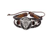 U7 Ox head Charm Cord Bracelet High Quality Genuine Leather Black Brown Multirang Bracelets Cool Accessories Fashion Jewelry for Men