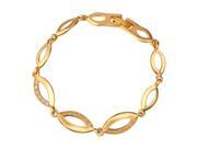 U7 Platinum Yellow Gold Plated Ellipse Link Bracelet Length 8 Vintage Style AAA Cubic Zirconia Inlaid Elegant Fashion Jewelry for Women