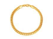 U7 Hot Sale Snake Chain Bracelet Platinum Yellow Gold Rose Gold Black Gun Plated Chain Bracelets Length 8.3 Cool Chain Fashion Jewelry for Men or Women