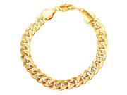 U7 Two tone Colored Cuban Curb Chain Bracelet Platinum Yellow Gold Plated Length 8.3 Width 0.4 Cool Chain Bracelets Fashion Jewelry for Men