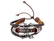 U7 Tarantula Big Spider Charm Multirang Bracelets High Quality Genuine Leather Black Brown Cord Bracelet Cool Accessories Fashion Jewelry for Men
