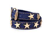 U7 Multirang Denim Bracelet Blue Black Gold Plated Star Rivets Buckle Multitour Bracelets Length 17 Fashion Jewelry for Men or Women