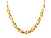 U7 Snail Chain Necklace Yellow Gold Plated Necklace Length 20 Fashion Jewelry for Men or Women