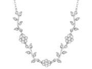 U7 Elegant Flower Shaped Charms Necklace Shiny Rhinestone Inlaid Platinum Yellow Gold Plated Link Chain Necklaces Length 18 Width 0.4 Fashion Jewelry for Wo