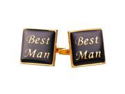 U7 Men s Cufflinks Best Man Yellow Gold Plated Black Enamel Shirt Studs Classic Style Fashion Accessories for Wedding Business
