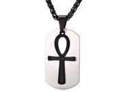 U7 Ankh Cross Pendant Necklace Stainless Steel Egyptian Cross Wheat Chain Necklaces Gold Plated Black Gun Plated Fashion Jewelry for Men