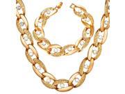 U7 Mariner Chain Necklace Bracelet Set Platinum Gold Plated Rhinestone Inlaid Chic Accessories Fashion Jewelry for Women