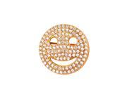 U7 Smile Brooches Platinum Plated Yellow Gold Plated Shiny Zirconiua Inlaid Chic Accessories for Men Women