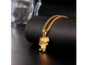 U7 Cute Pig Pendant Necklace Stainless Steel Gold Plated Black Gun Plated Wheat Chain Necklace Fashion Jewelry for Women Men