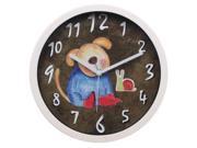 JustNile Kids Cartoon Round 10 inch Non Ticking Wall Clock Dog and Snail