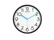 JustNile Silent Non Ticking Modern Wall Clock 13 Black Frame Blue Hands