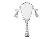 JustNile Stylish Tabletop Mirror with Handle Silver Metal