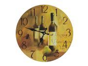 JustNile Rustic Country Style Round Wall Clock 13 Wine