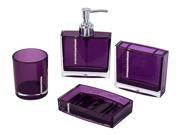 JustNile 4 Piece Bathroom Accessory Set Jewel Series Translucent Purple