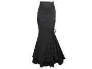 Burvogue Women s Steampunk Retro Long Skirt Jacquard Fishtail Vintage Dress