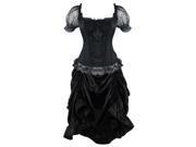 Burvogue Women s Gothic Jacquard Lace Steampunk Overbust Corset Dress Tops