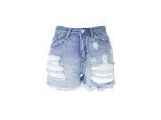 Burvogue Womne s High Waist Summer Casual Jeans Ripped Denim Shorts