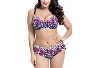 Burvogue Women s Printing Women Plus Size Swimwears Push Up Bikinis