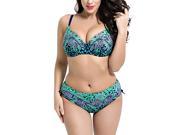 Burvogue Women s Printing Women Plus Size Swimwears Push Up Bikinis