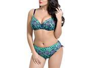 Burvogue Women s Printing Women Plus Size Swimwears Push Up Bikinis