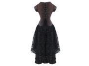 Burvogue Women s Dobby Gothic Steampunk Steel Boned Underbust Corset Dress