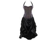 Burvogue Women s Elegant Jacquard Gothic Steampunk Overbust Corset Dress Tops