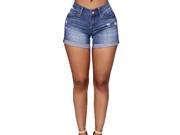 Burvogue Women s Blue Ripped Butt Lifting Jeans Skinny Denim Shorts